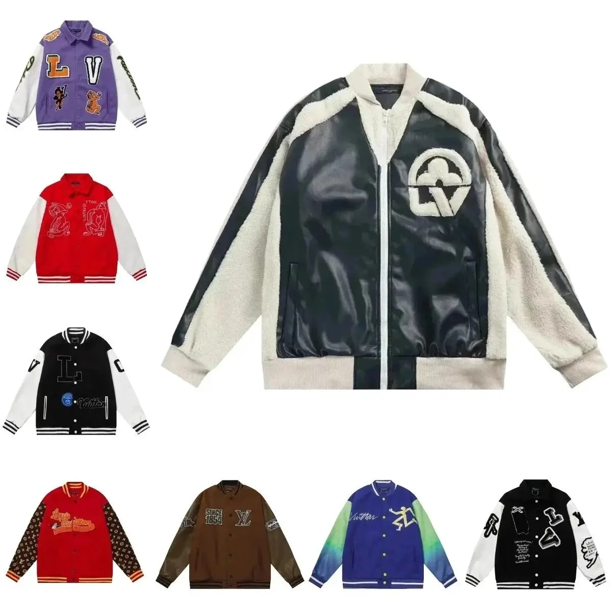 Leather baseball jersey